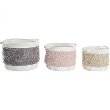 Set de 3 cestas de algodón infantil