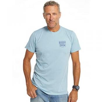Camiseta BuddySwim Open Water manga corta azul cielo - S, Camiseta De Manga Corta Open Water, Camiseta Algodón 100% Manga Corta para Hombre, Algodón Supersoft 150gr,