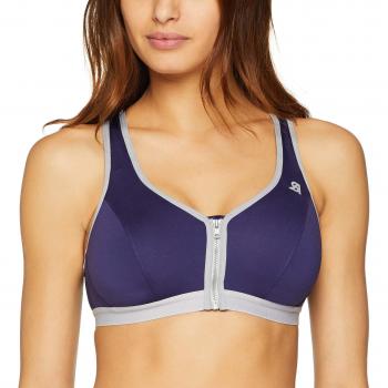 Shock Absorber Active Zipped Plunge, Sujetador Deportivo para Mujer, Azul