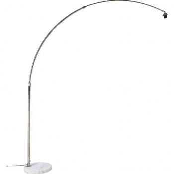 Lámpara de arco XXL de acero con base ajustable en mármol blanco