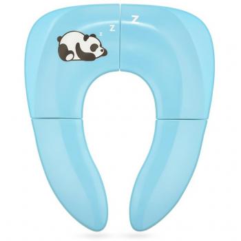 Jerrybox Tapa WC Plegable para Niños, Azul, Asiento Inodoro Reductor Infantil como Protector, Orinal de Bebé con Dibujos, Compacto y Portátil para Viajes