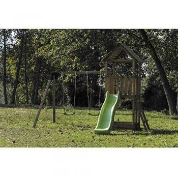 | MASGAMES | Parque infantil Tibidabo L con columpio | Altura plataforma 120 cm | Anclajes incluidos | Uso doméstico |