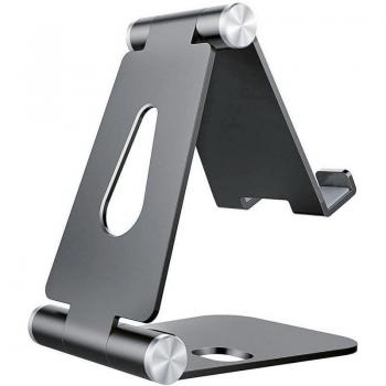 Aisens Soporte de Sobremesa Tamaño M Ajustable con 2 Pivotes para Smartphone/Tablet hasta 8 - Gris, Modelo MS2PM-088