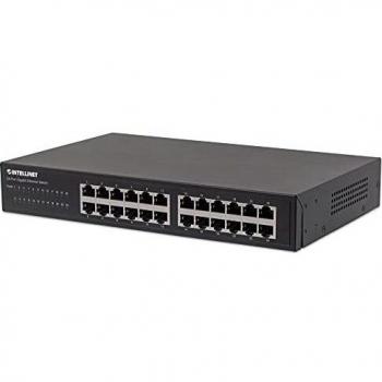 Intellinet 561273 24-Port Gigabit Ethernet Switch, 24 x 10/100/1000 Mbps RJ45 Ports, IEEE 802.3az Energy Efficient Ethernet, Desktop, 19 Rackmount
