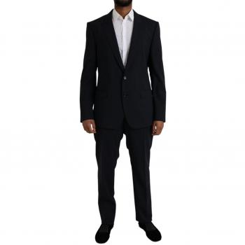 Dolce & Gabbana Blue Wool Formal 2 Piece Suit - IT54 | XL, Black Single Breasted Suits, Male, Size: 2XL