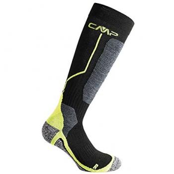 Calcetines de Esquí CMP de Lana Negro y Amarillo Neón - Talla 43/45