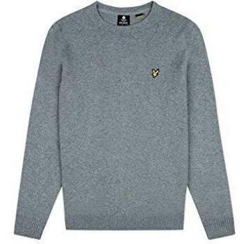 Lyle & Scott Men's Mid Grey Marl Cotton Merino Sweater - Size 2XL