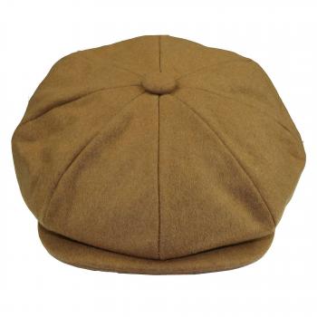 Camel Wool 8-Panel Newsboy Cap for Men - XL