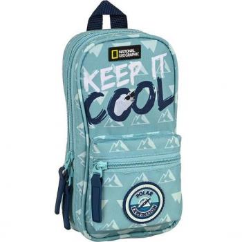 Plumier Mochila Safta con 4 Portatodos Llenos Reciclables National Geographic Below Zero 23x12 cm L22