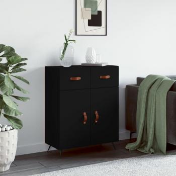 Aparador de madera de ingeniería negro 69,5x34x90 cm Mueble de Almacenaje de Salón, Buffet para salón, Armario Auxiliar, Armario de Almacenamiento