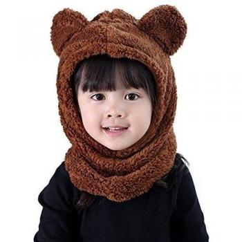 Dr.mama el gorro con el diseño de binaural cabeza de oso /bufanda Conjoined cap para bebé