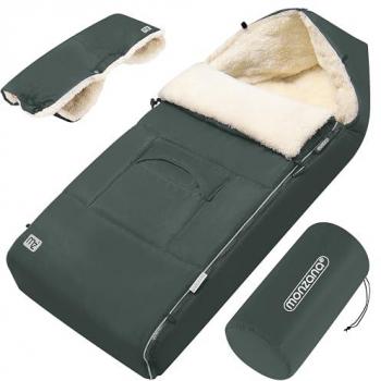 Saco para bebé Monzana con calentador de manos, reflectores, cierre en cabecera, arnés de 5 puntos, diseño acogedor para cochecito y funda silla de invierno con forro polar