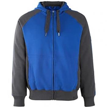 Mascot Workwear Sudadera de trabajo con capucha y cremallera, color Azul marino oscuro/Azul real, talla XL, Unisex
