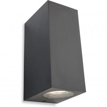Aplique de jardín Hawk Grafito 2 bombillas 16cm IP54 GU10