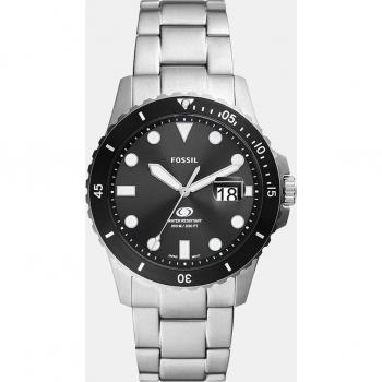 Fossil Blue Mens Silver Stainless Steel Dive Watch FS6032