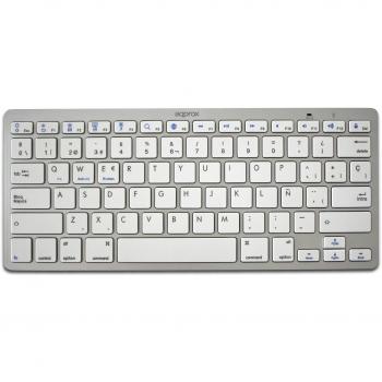 Approx APPKBBT02S - Teclado Universal Bluetooth 3.0, Color Plateado y Blanco