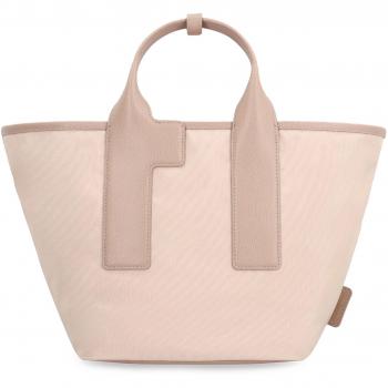 Furla Piuma M Tote Bag in Beige and Blush Pink, Size: One Size, Women's Handbag with Logo