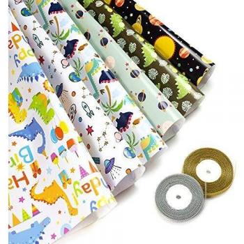 Papel Para Envolver Regalos, Comius Sharp 6 Hojas Envoltura Colorido