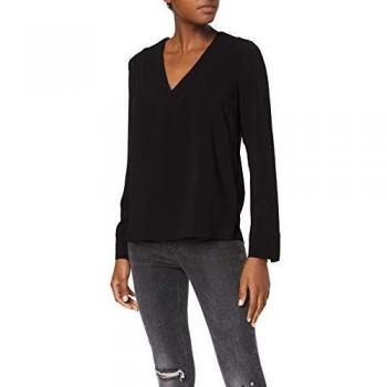 Vila NOS Vilaia L/s V-Neck Top-Noos Camisa Manga Larga, Negro