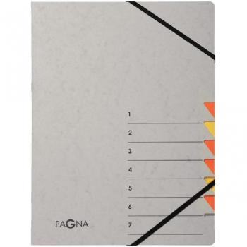 Carpeta organizadora Pagna Easy A4, 7 compartimentos, gris/naranja
