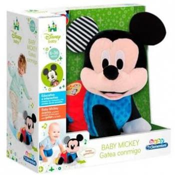Peluche Interactivo Disney Baby Mickey Gateos - Enseña Números y Sonidos de Animales - A Partir de 6 Meses - Fabricado en Italia