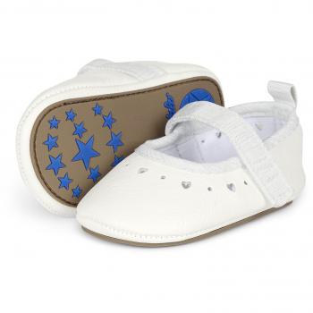 Bailarinas para Bebé Sterntaler - Ballerinas Blancas de Cuero Sintético con Antideslizante y Cierre de Velcro, Talla 16