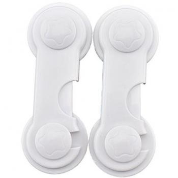 EliteBaby Cerraduras de seguridad para niños cerraduras de gabinete- cerraduras de prueba para guardar el bebé - no bloqueo de puerta de taladro bebé - paquete de 2