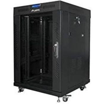 Lanberg 19 15U Free-Standing Rack Cabinet 600x600 Black with Glass Door and LCD Thermostat (Flat Pack)