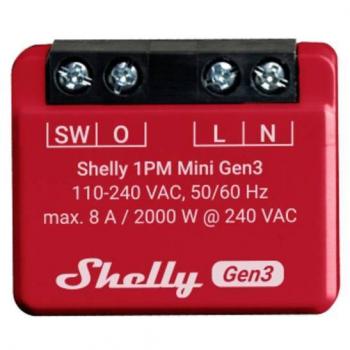 Interruptor inteligente Shelly 1PM Mini Gen3 con control Wi-Fi y Bluetooth