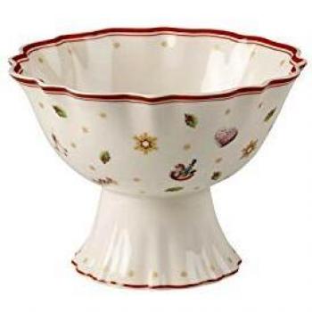 Cazoleta en pie Toy's Delight de Villeroy & Boch, Porcelana Premium, 15 cm, Blanco/Rojo
