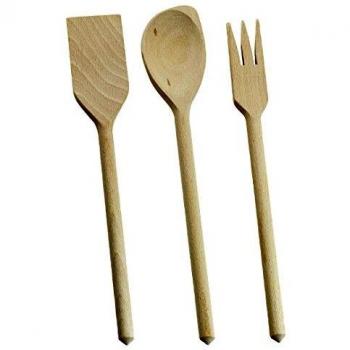 Excelsa Real Wood septiembre Cuchara con Tenedor y Pala, 30 cm, Brown