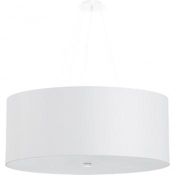 Lámpara Suspendida Otto 70 Blanco E27 Vidrio Acero Tela 6 Bombillas LED 120cm