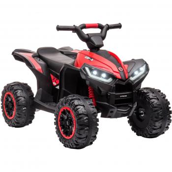 HOMCOM Quad Eléctrico para Niños de 3-5 Años Vehículo Eléctrico a Batería 12V con 2 Motores, Faros, Bocina, Música, Vel