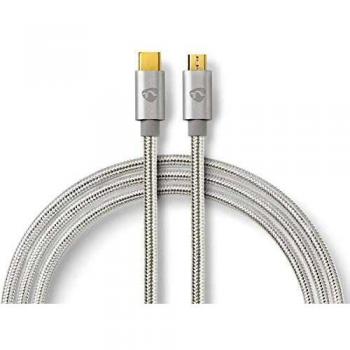 Cable USB 2.0 Type-C a Micro-B de 2.0m con recubrimiento de aluminio