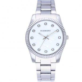 Radiant - Reloj de mujer Polinesia RA610201 con elegante correa plateada y gris.