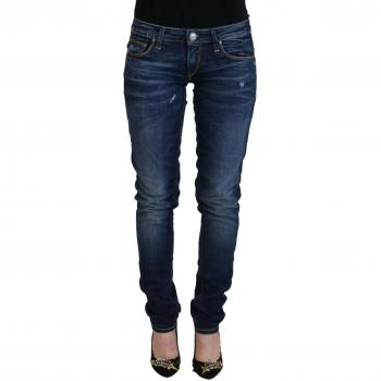 Blue Washed Low Waist Casual Jeans for Women - W26