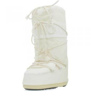 Moon Boot Icon Nylon Winter Boots for Men and Women, White/Beige, Sizes 35-38