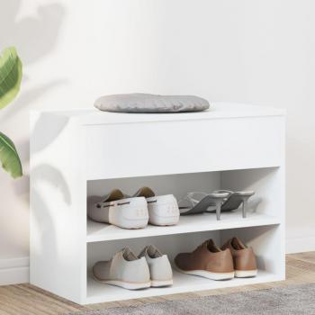 Banco zapatero blanco de conglomerado 60x30x45 cm