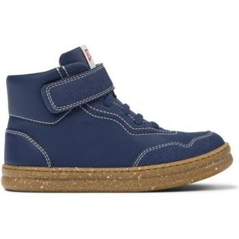 Botines de Piel Camper Runner Four para niños, color azul marino, con cordones y suela punteada