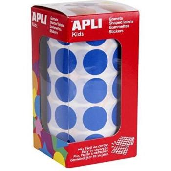 APLI Kids - Rollo de gomets redondos 20,0 mm, color azul