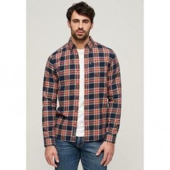 Camisa a cuadros vintage marino de hombre