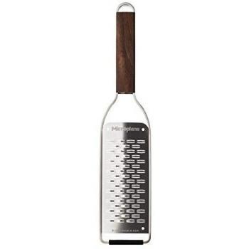 Rallador Doble Microplane Master con Mango de Madera de Nogal, Acero Inoxidable, Tamaño Único