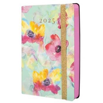 Finocam - Agenda Flexi Joy 2025 Bloom, encuadernada, 1 día por página, formato F4 (118x168 mm), multicolor, multilingüe, con duración de enero 2025 a diciembre