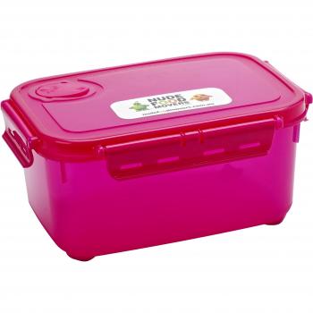 Smash Recipiente para alimentos Rectangular, polipropileno, color rosa, 1800 ml