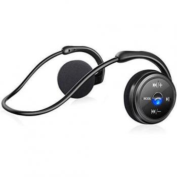 Auriculares Bluetooth, 3-en 1 Estéreo Auriculares inalambricos Deportivos, Cascos Inalámbricos con Micrófono, Soporte Tarjeta TF Jugar y Radio FM, Impermeable y Prueba de Sudor