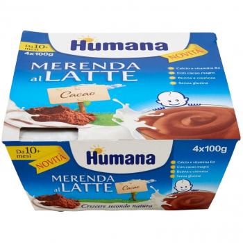 Humana Merenda Latte Cioc 4x100g