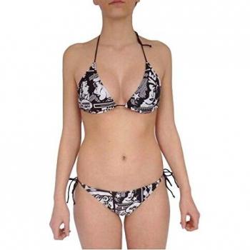 Turbo Power Yeah Comic Bragas de Bikini, Blanc/Noir, X-Large para Mujer