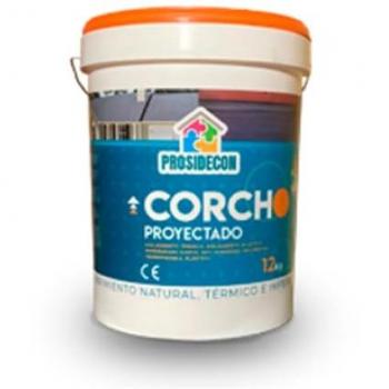 Corcho Proyectado Prosidecon 15 Años de Garantía, Impermeable y Aislante Térmico y Acústico, Aplicación a Pistola 6mm, 12kg