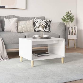 Mesa de centro vidaXL madera contrachapada blanco brillo 60x50x40 cm