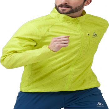 Chaqueta Deporte Hombre Odlo Zeroweight Print Amarillo fluorescente
